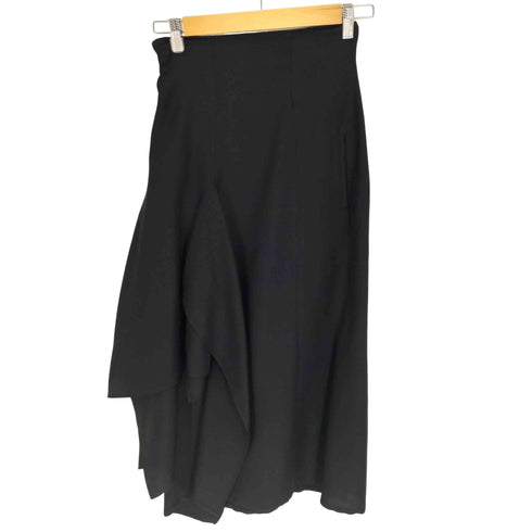ヨウジヤマモト Yohji Yamamoto collections 25SS S/W TWILL R DRAPED HIGH WAIST SKT S/W ツイル R ドレープ ハイウエスト スカート レディース JPN:1